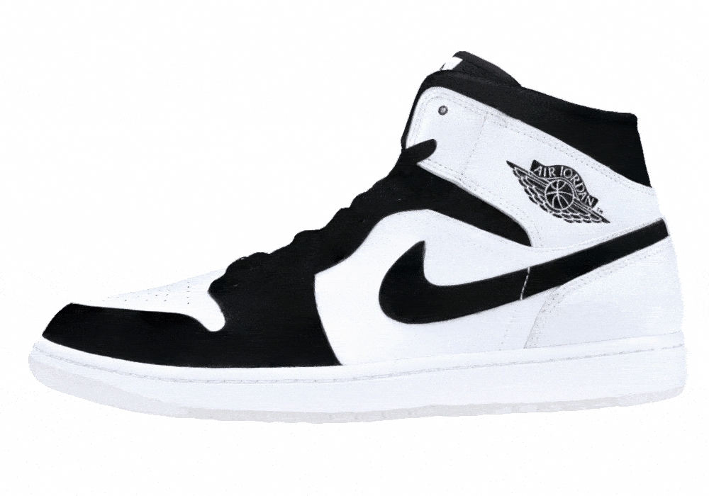 Кроссовки Jordan 1 Mid Diamond Shorts Black/White GS