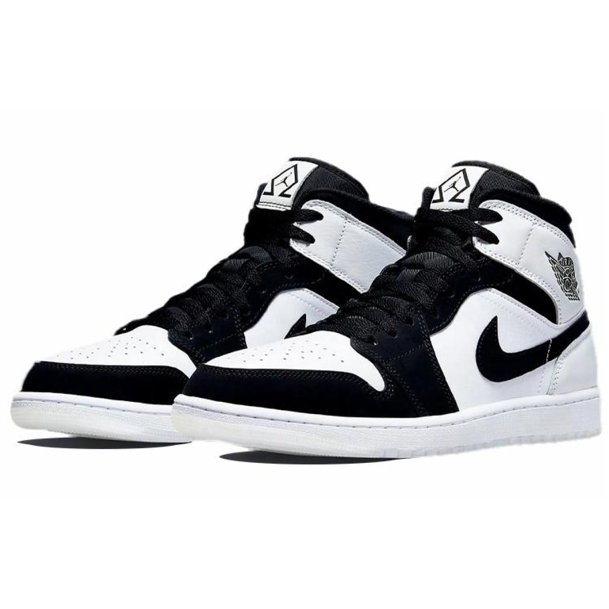 Кроссовки Jordan 1 Mid Diamond Shorts Black/White GS