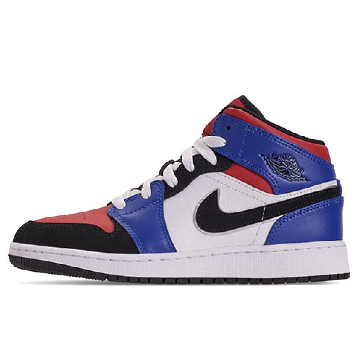 Подростковые кроссовки Air Jordan 1 Mid "Top 3" Black/White/Red GS