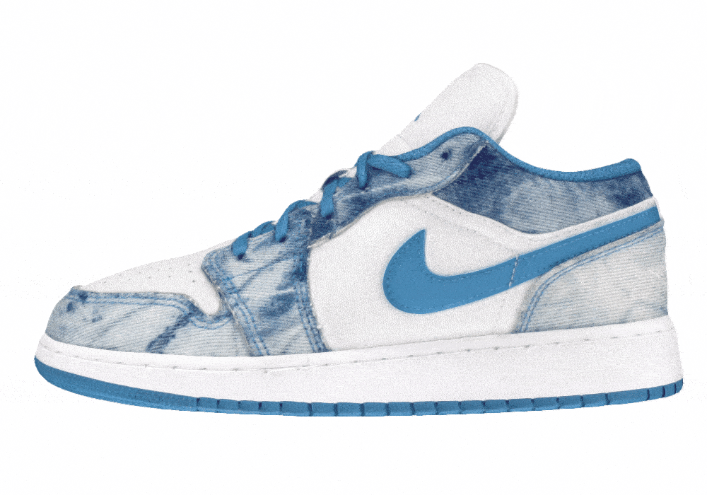 Подростковые кроссовки Air Jordan 1 Low Washed Denim GS