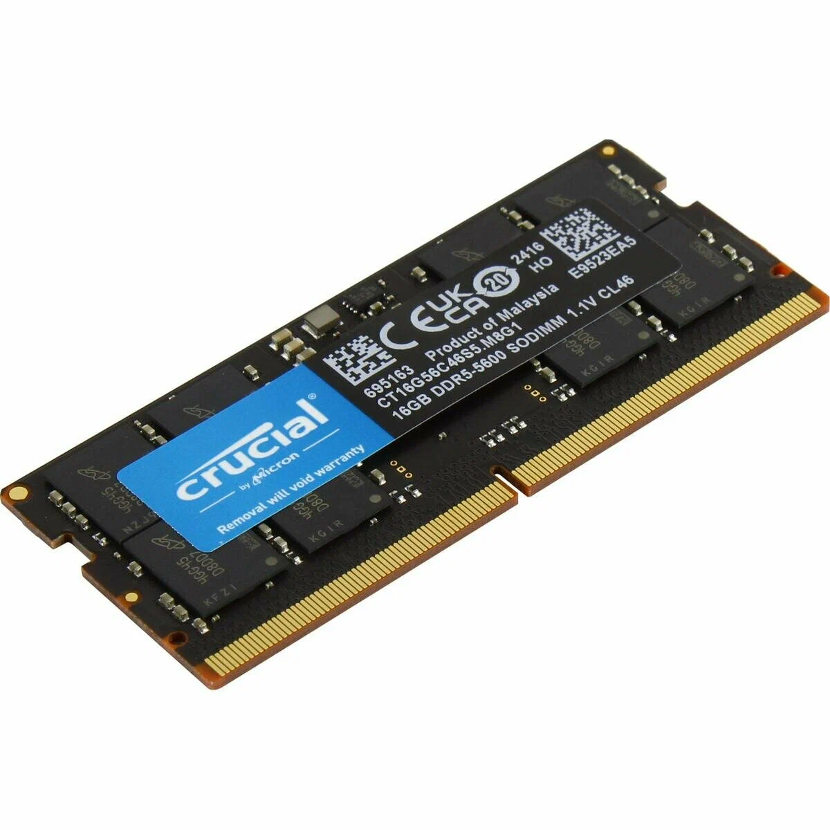 Оперативная память Crucial DDR5, SODIMM, 32GB, 5200MHz, CL40 (CT48G52C46S5)