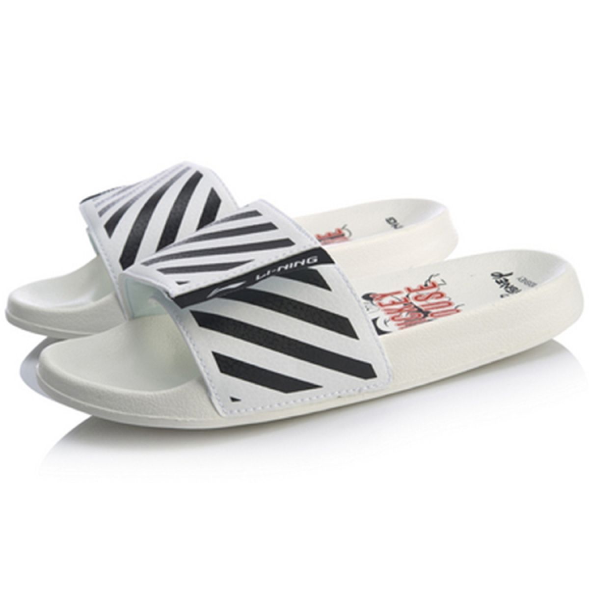 Женские шлёпанцы Disney x LiNing White/Black