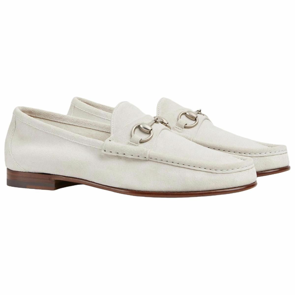 Мужские лоферы Gucci Horsebit 1953 Light Gray