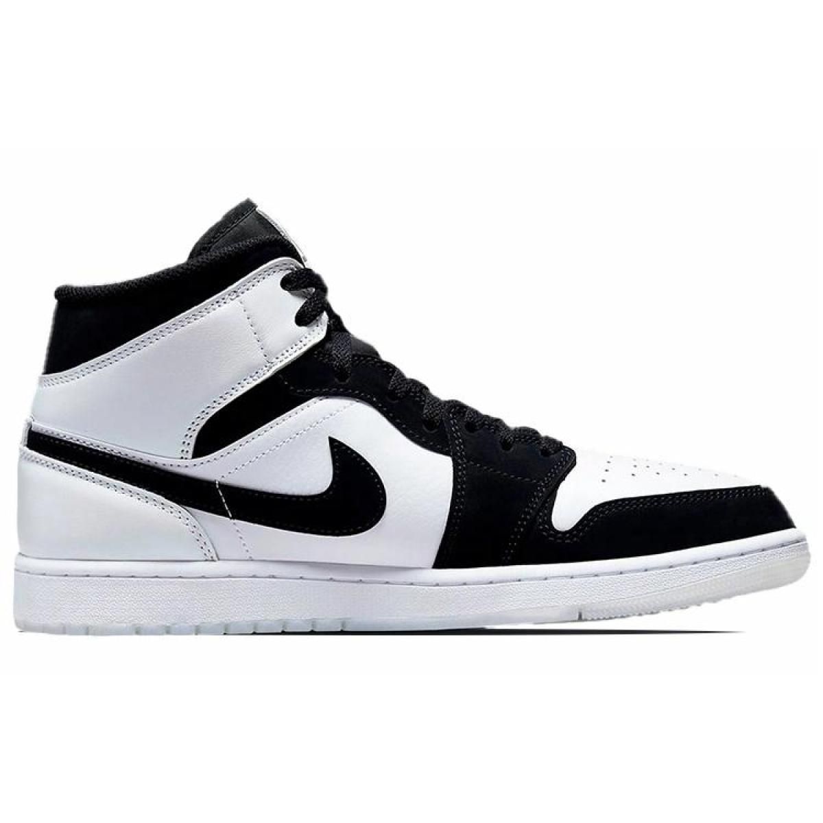 Кроссовки Jordan 1 Mid Diamond Shorts Black/White GS