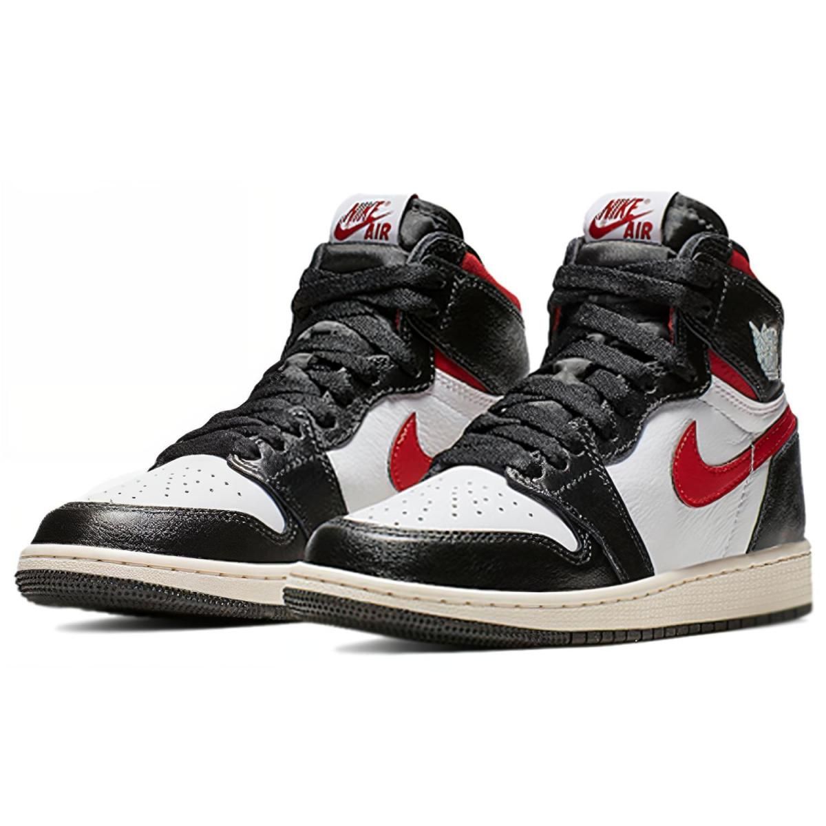 Подростковые кроссовки Air Jordan 1 Retro High Black Gym Red GS