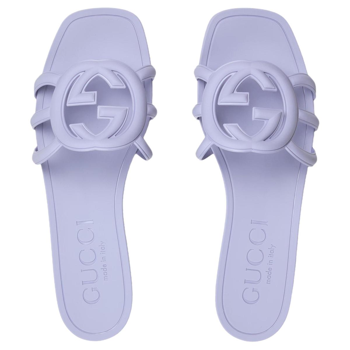Женские шлёпанцы GUCCI Interlocking Light Purple
