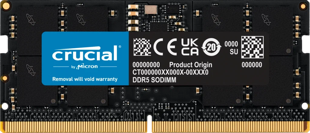 Оперативная память Crucial DDR5, SODIMM, 32GB, 5200MHz, CL40 (CT48G52C46S5)