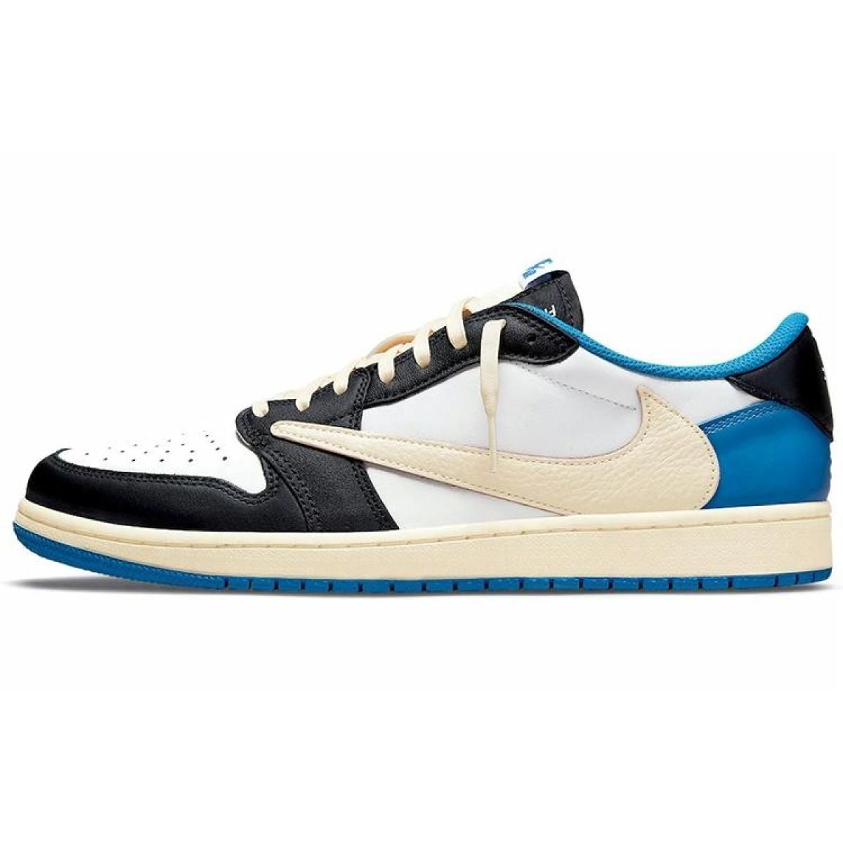 Кроссовки Travis Scott x Jordan 1 Retro Low OG SP Fragment Blue/Beige/Balck