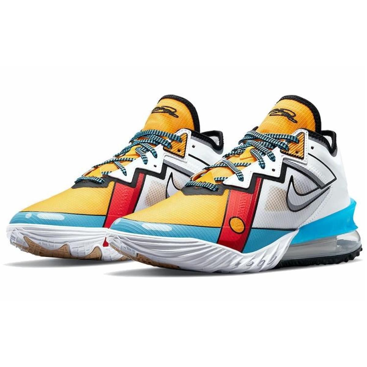 Кроссовки Nike Lebron 18 EP Cartoon Art White/Blue/Yellow