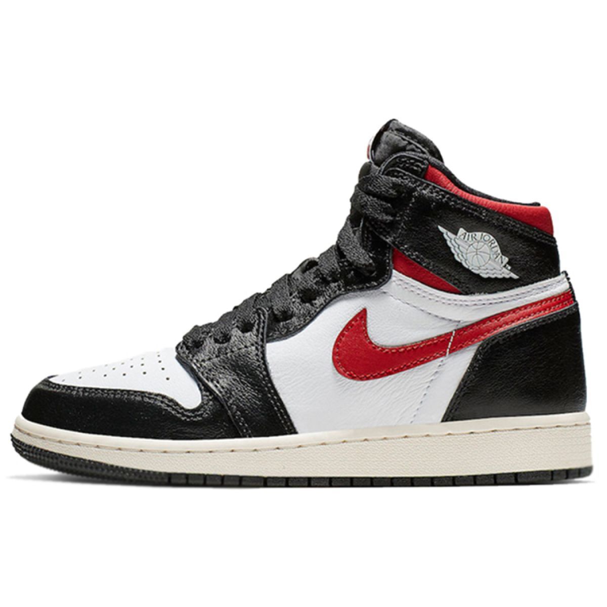 Подростковые кроссовки Air Jordan 1 Retro High Black Gym Red GS